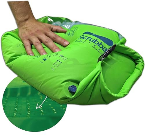 Scrubba Wash Bag Portable Washing Machine – Lightweight Manual Hand Washer – Ideal Travel Essentials for Camping, Hotels, RV & Baby Clothes – Use with Laundry Detergent or Hand Soap – 150g