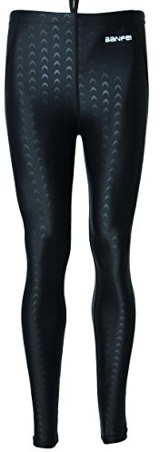 FEOYA Mens Water Sports Swimsuit Long Pants Dive Skin UV Protective Swimwear Sea Diving Surfing Trunks - 3XL - Black (Black Stripe)