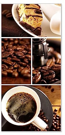 banjado® Magnettafel 37 x 78cm / Magnetwand aus Metall/Magnetpinnwand als Memoboard/Pinnwand Magnettafel Küche, Büro, Kinderzimmer inkl. 4 Magnete & Montageset - Motiv Kaffee&Schokolade