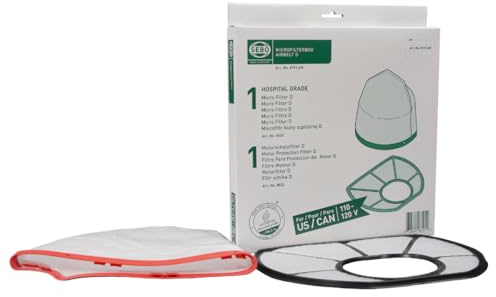 Sebo Mikrofilterbox D 8191 für Sebo airbelt D inklusive 1 Hospital-Grade-Filter D und 1 Motorschutzfilter D (S-Klasse-Filtration), 27-JY-26