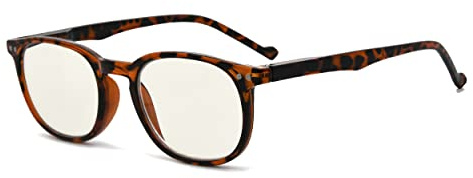 Eyekepper Vintage Computer-Lesebrille Lesehilfe-Entspiegelt, Blendfrei, Klare Linse, UV-Schutz (bernsteinfarbene Gläser, Schildkröte) +2.5