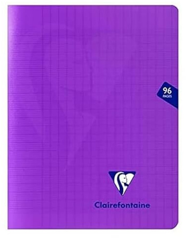 Clairefontaine 373741C - Schulheft / Heft Mimesys, 17x22 cm, robust mit Einband aus PP, 48 Blatt, französische Lineatur, 90g, Violett, 1 Stück