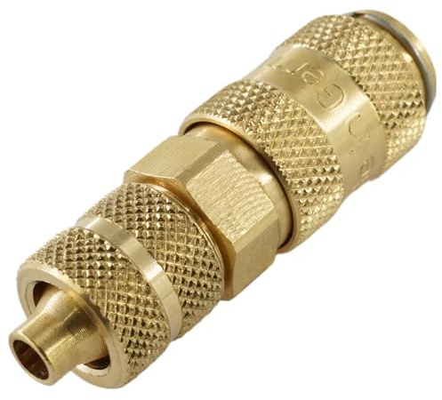 Druckluftkupplung NW 2,7 mit Überwurfmutter Micro-Kupplung Messing/vernickelt Edelstahl (Messing - 6 x 4 mm)