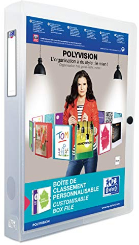 ELBA 100200142 plastlåda polyvision 4 cm bred DIN A4 färglös transparent tryckknapp lås samlarmapp häftbox häftbox dokumentlåda idealisk för kontor skola