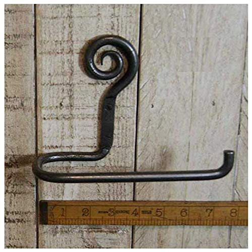 BEAUTIFUL HANDWROUGHT IRON SPIRAL TOILET ROLL HOLDER WALL MOUNTED TISSUE RACK