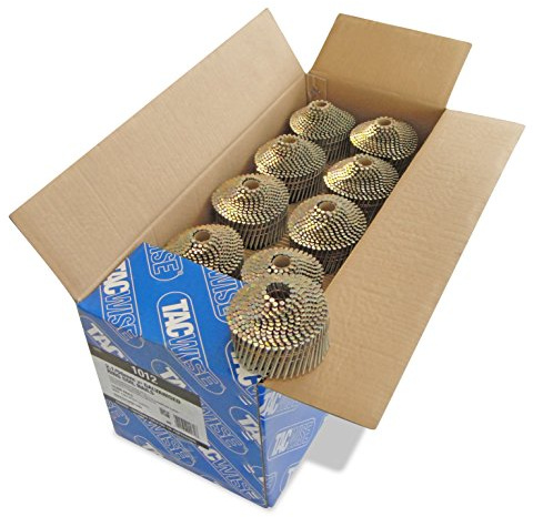 Tacwise 1012 Clavos en Bobina Cónica Galvanizados Tipo 2,1/50 mm, Punta Diamante, Vástago Anillado, Inclinados 16°, Bobinados con Alambre, Paquete de 14.400