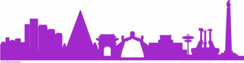 INDIGOS UG - Wandtattoo Wohnzimmer - Wandaufkleber Pjöngjang (Korea) 160x40 cm - Flieder e606 Skyline Stadt - Aufkleber Kinderzimmer Schlafzimmer Küche Badezimmer Büro Dekoration