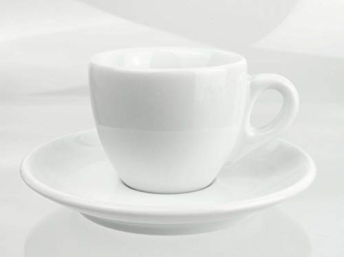 Extra dickwandige italienische Espressotasse | »Verona« | 0,85 cm Tassenwand | Füllmenge (bis zur Oberkante): 65 ml | handgemacht | 6 Tassen & 6 Untertassen | Made in Italy