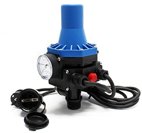 Wiltec Druckschalter mit Kabel SKD-3 230V bis 10 bar, Druckwächter mit Trockenlaufschutz für Hauswasserwerke und Pumpen, zuverlässige Pumpensteuerung