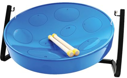Jumbie Jam W1085 Table Top Steel Pan Kit - Beginner Steel Drum, Blue, 9.25 in*12.0 in*18.0 in