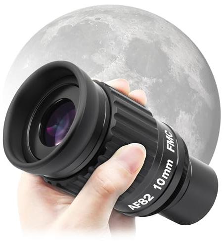 Astromania Telescope Eyepiece 1.25 Inches, 10mm Ultra Wide Angle Eyepiece with Filter Thread & Multi-Coating, 82 Degree Waterproof & Fogproof UWA Eyepiece for Telescope During Astronomical Observation
