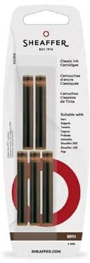 Sheaffer Skrip Fountain Pen Classic Ink Cartridge - Brown (five per card)