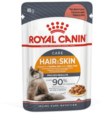 Royal Canin Hair & Skin Care Adult Wet Cat Food in Gravy 12 x 85g