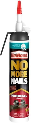 UniBond No More Nails Original Indoor Use, No Cartridge Gun, Heavy Duty Mounting Adhesive, Easy to Use, Instant Grab Adhesive, Strong Glue for Wood, Ceramic, and More*. 1 x 260 g Pressurised Cartridge