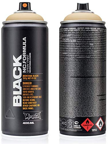 Montana Black Spray Paint, Matt Finish, 400ml Can, Colour: BLK8020 - Beige