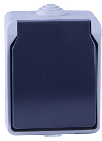 Dio - Prise 2P+Terre en saillie Aquatop IP54 - Gris et Blanc