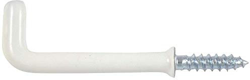 Merriway® BH01172 (10 Pcs) Plastic Coated Square Dresser Hooks, 25 mm (1 Inch) White - Pack of 10 Pieces