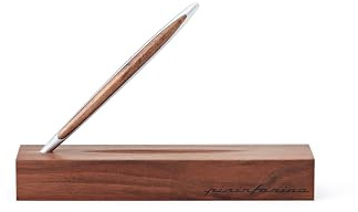 Pininfarina Cambiano Classic Ethergraf Negro B| Instrumento de Escritura | Italia | Cuerpo en Aluminio Negro con Detalles y Base en Pura Madera de Nogal | Regalo Decorativo