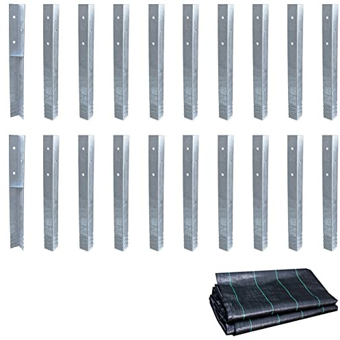WICKEY anclaje de sujeción conjunto 20 pieza Ancla ángulo + WICKEY 250x250cm protector de 3W de arena para torre de juegos, torre de escalada, zanco casa y casa del árbol