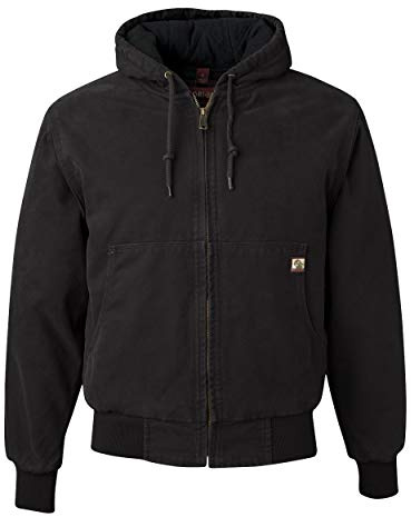 Dri-Duck Men's 5020 Cheyenne Hooded Work Jacket, Black, Large
