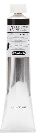 Akademie - Colore ad olio per lampade a tubo, 200 ml, colore: nero
