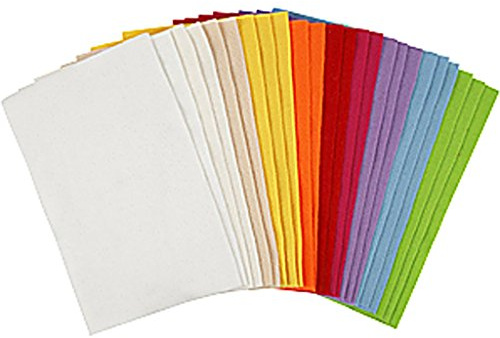 Hobbyfilt, 20x30 cm, tjocklek 1,5 mm, mixade färger, ark, 24mix. ark, 180-200 g/m2