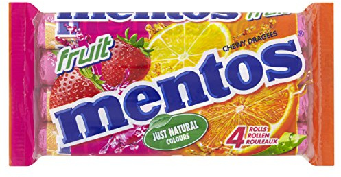 Mentos Lot de 4 rouleaux de friandises à mâcher pour fruits 152 g