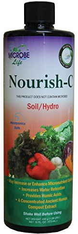 Microbe Life Hydroponics Nourish-C Verified Organic Fertilizer to Enhance Plant Nutrient Absorption for Fruits & Vegetables, Use with Any Feeding Systems Including Hydroponics or Soil, 16 Ounces