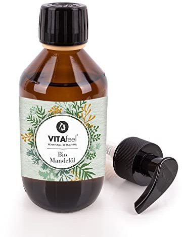 GreatVita Bio Mandelöl 250ml inkl. Pumpspender | 100% rein & kaltgepresst | süß, vegan & gentechnikfrei | vielseitig einsetzbar für Massage, Aromatherapie & Naturkosmetik