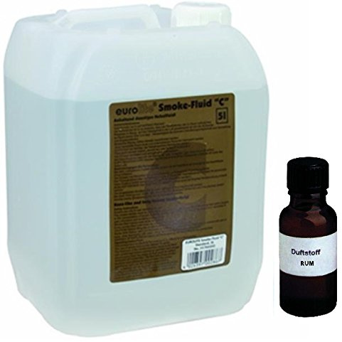 5 Liter Eurolite C (Standard) Nebelfluid + 30 ml Duftstoff Rum, Smoke-Fluid, Nebel-Fluid-Flüssigkeit für Nebelmaschine