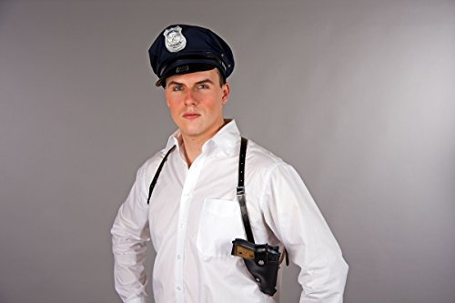 Schulterholster schwarz Kunstleder Polizei Kostüm Polizist Pistolenhalter Fasching