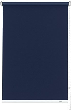 GARDINIA Seitenzug-Rollo für Fenster, Blickdicht, Lichtundurchlässig, Blendschutz, Montage mit Bohren, Verdunkelung, Dunkelblau, 82 x 180 cm