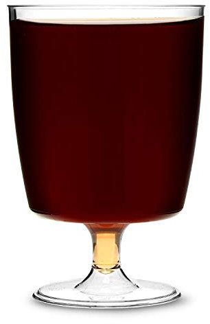 AIOS Pack of 48 One-Piece Plastic Wine Glasses. Capacity 230ml.