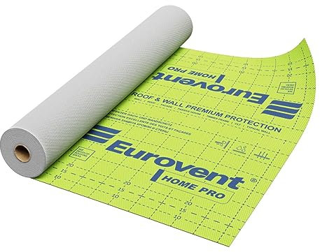 75qm Eurovent® HOME PRO dreilagige Spannbahn Dachbahn Unterdeckbahn Fassadenbahn Windschutz (ohne Selbstklebebändern)