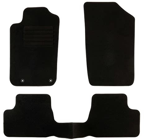 DBS - Tapis de Sol Voiture - sur Mesure - Adapté à Votre Peugeot 206 / 206SW / 206+ (09/1998-12/2014) Antidérapant : Clips de Fixation et Autogrip - 3 pièces : Protection du Pont arrière - Moquette