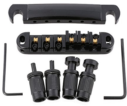 LYWS Saitenhalter für Les Paul LP Gitarre mit Rollensattel, Tune-O-Matic-Steg, Schwarz