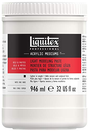 Liquitex 6832 Professional leichte Modellierpaste - Strukturgel, leichte elastische Struktur-Paste von pastoser, spachtelbarer Konsistenz - 946ml Topf, Weiß
