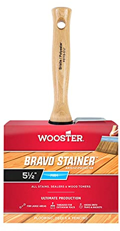 Wooster Brush F5119-5 1/2 Bravo Stainer Bristle/Polyester Stain Brush, 5-1/2 Inch