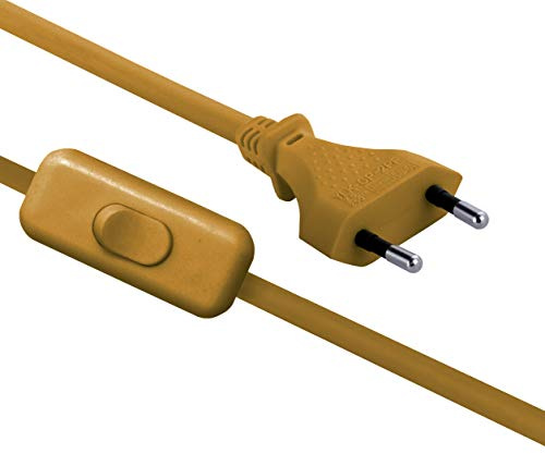 Electraline 01545 Filo per lampada con interruttore, lunghezza: 1,5 m, oro antico