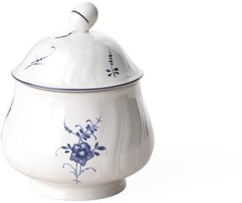 Villeroy & Boch Vieux Luxembourg Zuckerdose, Premium Porzellan, Weiß/Blau, 1023410930, 11.2 x 15 x 3 cm