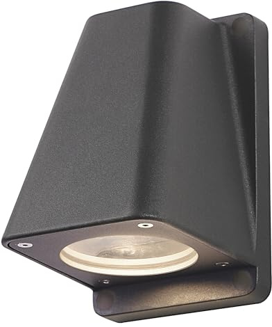 SLV Vägglampa WALLYX | down-light för effektiv utomhusbelysning av väggar och entrédörr | LED-strålkastare, spot, vägglampa, utomhuslampa, trädgårdslampa, vägbelysning | GU10, 50 W max, EEK E-A++