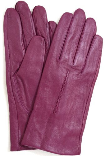 Snugrugs Lederhandschuhe für Damen mit eingewobenem Stick-Design & warmen Vliesfutter, superweich (Pink - M)