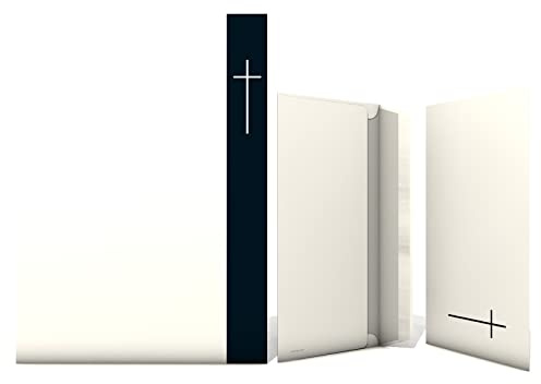 Trauerpapier-Set Kreuz, 100 Blatt A4 + 100 komplett bedruckte Briefumschläge DIN LANG, für Laser/Ink/Copy/Hand