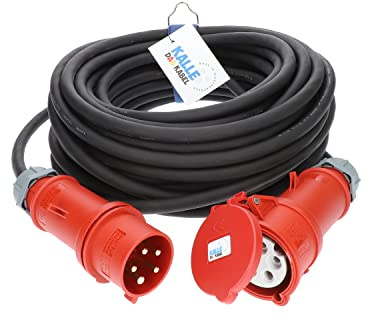 CEE-Verlängerungskabel Gummi H07RN-F 5G 4,0mm² 400V 32 A mit Phasenwender 10 Meter von KALLE DAS KABEL