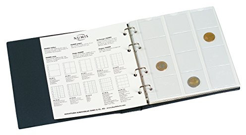 Leuchtturm 337964 Münzalbum Numis - 5 Hüllen für verschieden große Münzen mit 44, 34, 25, 17 mm Durchmesser - blau