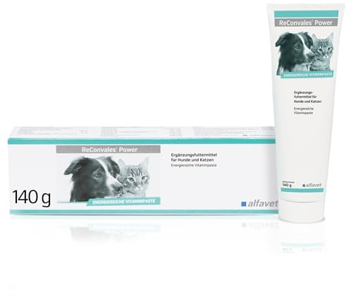 Alfavet ReConvales Power, Ergänzungsfuttermittel für Hunde und Katzen, Päppelpaste bei Untergewicht, Tube 140g