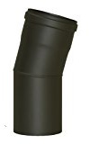 Pelletrohrbogen Ofenrohrbogen Pelletbogen Rauchrohr Kaminrohr Ø 100mm grau schwarz (Bogen 15°, grau)