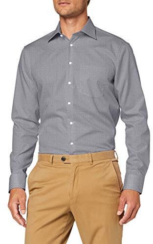 Seidensticker men's business shirt - regular fit - non-iron - Kent collar - long sleeve - 100% cotton