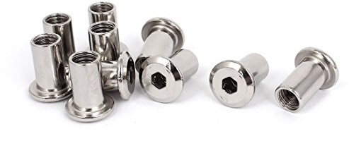 sourcing map 10Pcs M8 X 18mm Rivet Hexagonal Prise Tête Capuchon Vis Insert écrou à Manchon Attaches