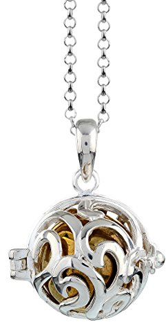 Nenalina EFS-020 - Collar con colgante de llamador de ángeles, plata de ley